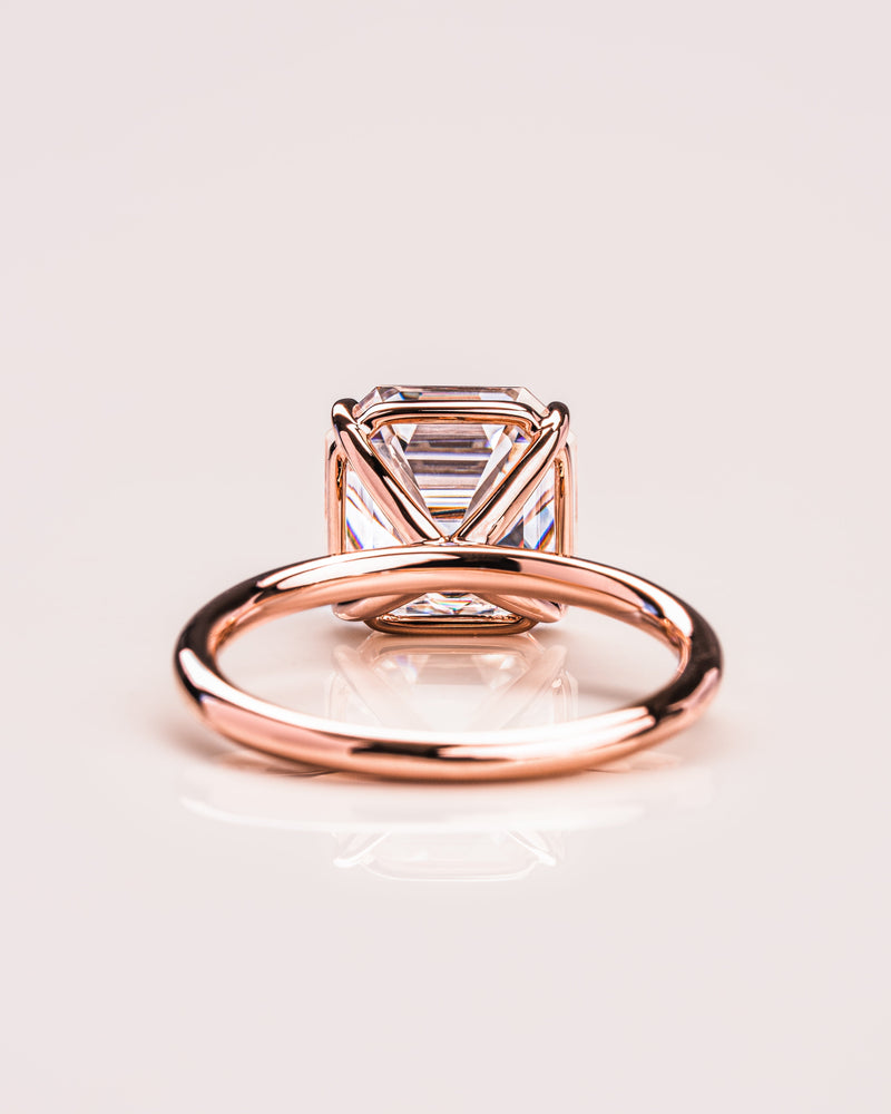 1.20-3.20 CT Asscher  CVD Diamond Solitaire Engagement Ring