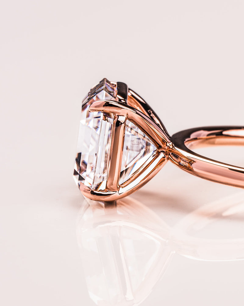 1.20-3.20 CT Asscher  CVD Diamond Solitaire Engagement Ring