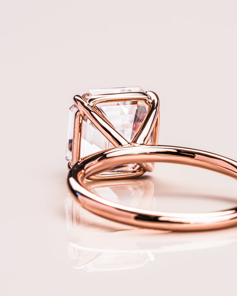 1.20-3.20 CT Asscher  CVD Diamond Solitaire Engagement Ring