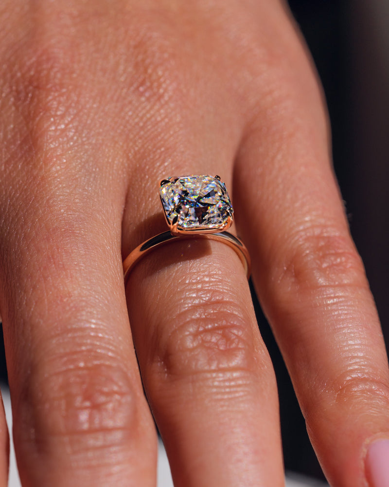 1.20-3.20 CT Asscher  CVD Diamond Solitaire Engagement Ring