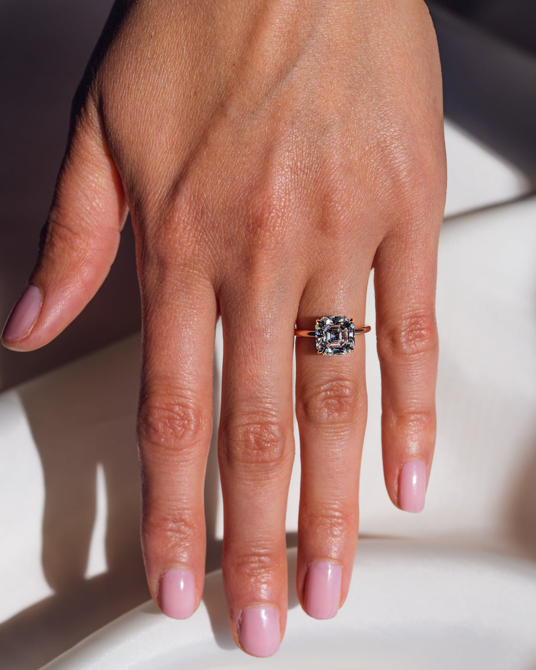 1.20-3.20 CT Asscher  CVD Diamond Solitaire Engagement Ring