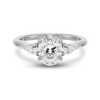 1.5 - 3.5 CT Oval CVD Diamond Three Stone Style Engagement Ring
