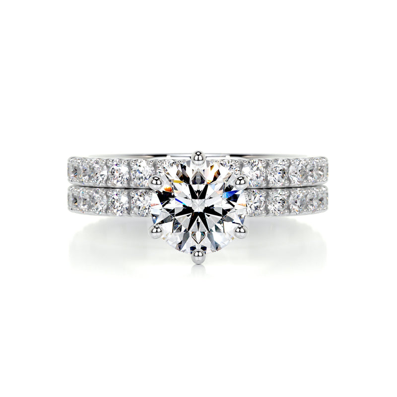 3.1 Carat Round Brilliant Moissanite Bridal Wedding ring set