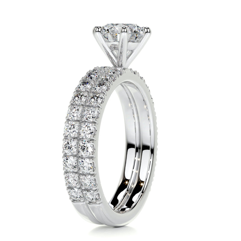 3.1 Carat Round Brilliant Moissanite Bridal Wedding ring set