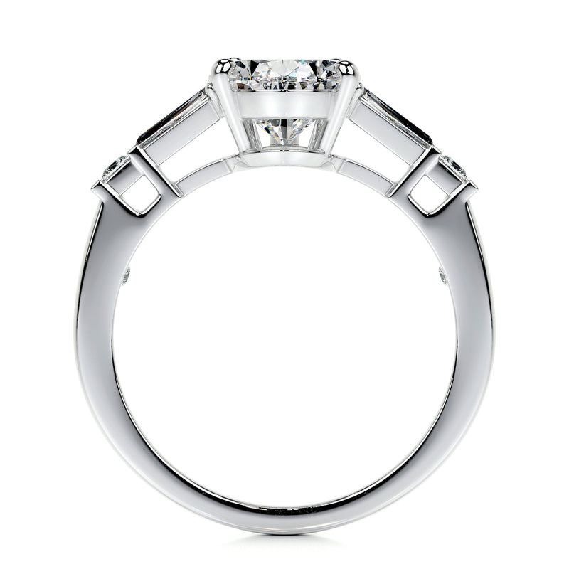 3.5 ct Pear Moissanite Three Stone Engagement Ring