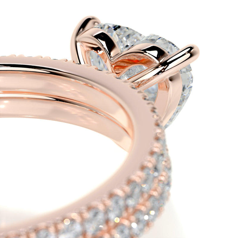 Heart Pave · Moissanite Bridal ring set