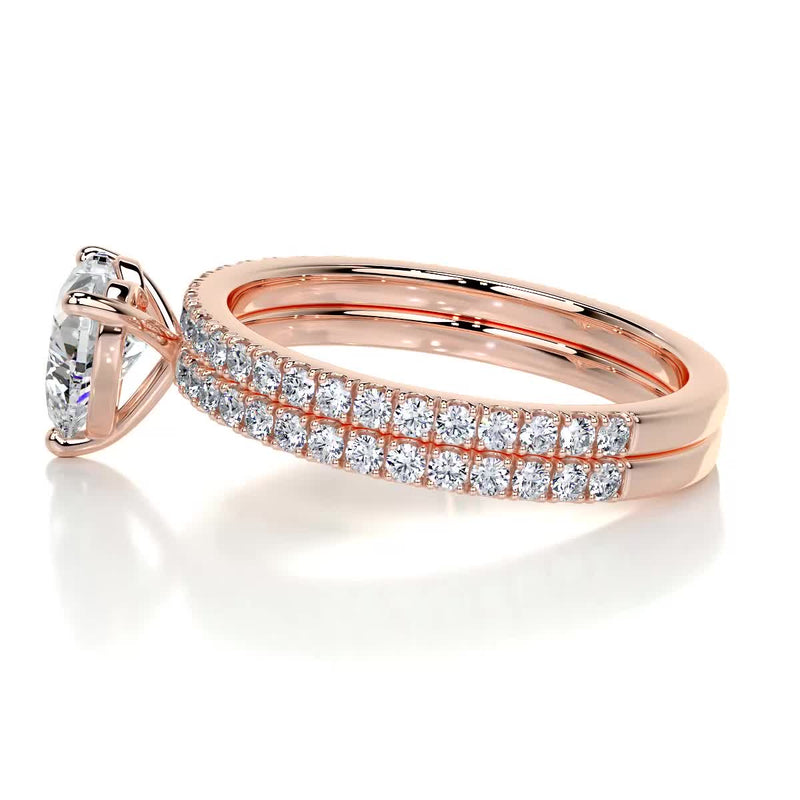 Heart Pave · Moissanite Bridal ring set