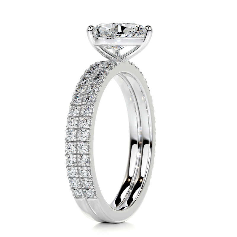 Heart Pave · Moissanite Bridal ring set
