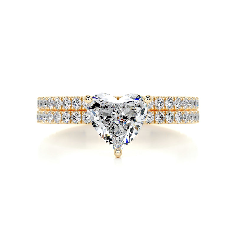 Heart Pave · Moissanite Bridal ring set
