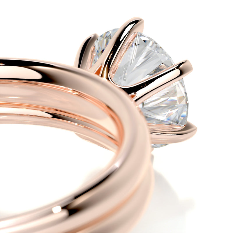 1.6 Carat Round Solitaire Diamond Moissanite Bridal Wedding Ring set