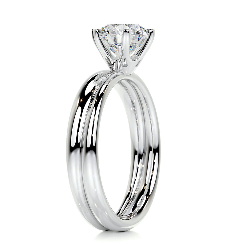 1.6 Carat Round Solitaire Diamond Moissanite Bridal Wedding Ring set