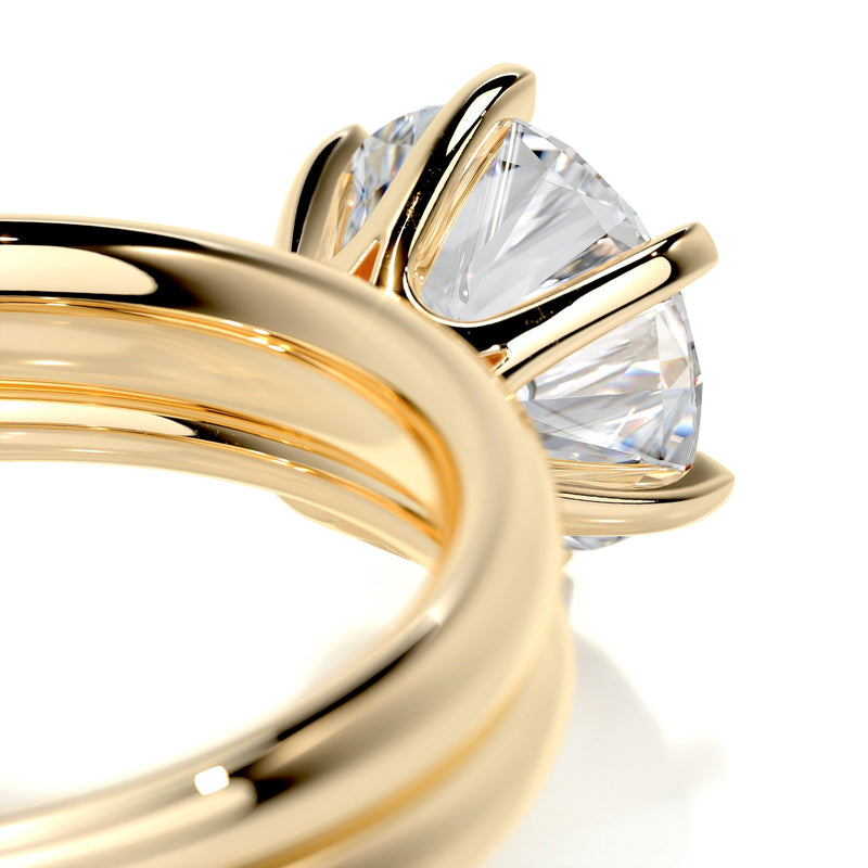 1.6 Carat Round Solitaire Diamond Moissanite Bridal Wedding Ring set