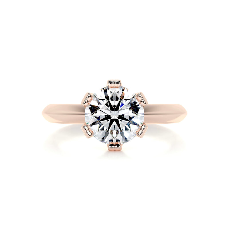 1.8 Carat Round Solitaire Moissanite Engagement Ring
