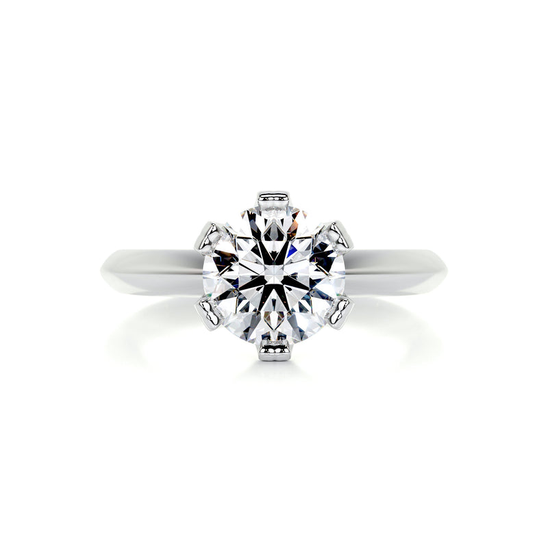 1.8 Carat Round Solitaire Moissanite Engagement Ring