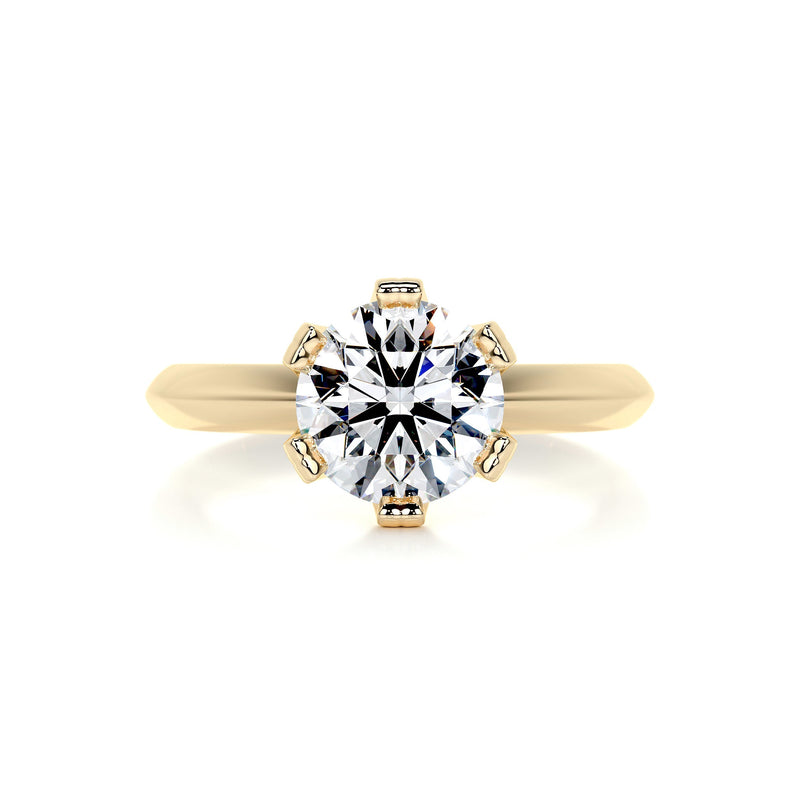 1.8 Carat Round Solitaire Moissanite Engagement Ring