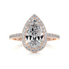 1.98 Carat Pear Halo Moissanite Engagement Ring