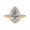 1.98 Carat Pear Halo Moissanite Engagement Ring