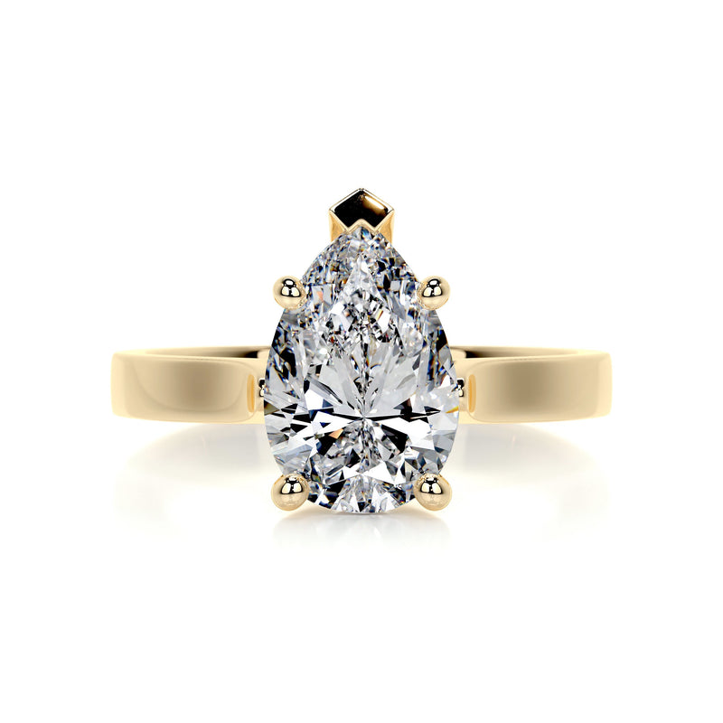1.8 Carat Pear Solitaire Moissanite Engagement Ring