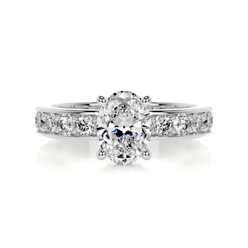 2.5 Carat Oval Channel Set Moissanite Engagement Ring