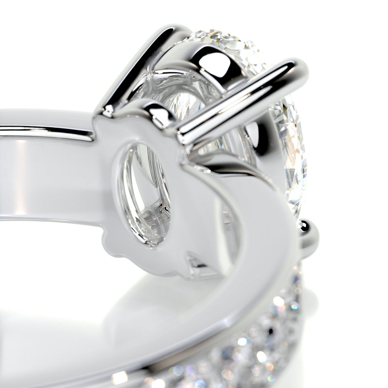 2.5 Carat Oval Channel Set Moissanite Engagement Ring