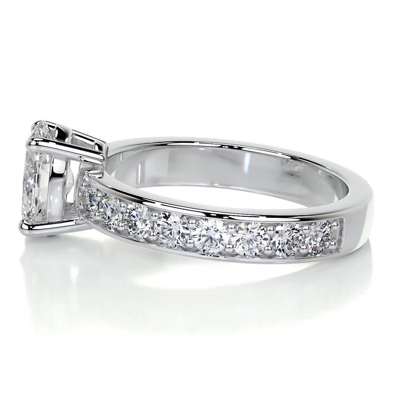 2.5 Carat Oval Channel Set Moissanite Engagement Ring