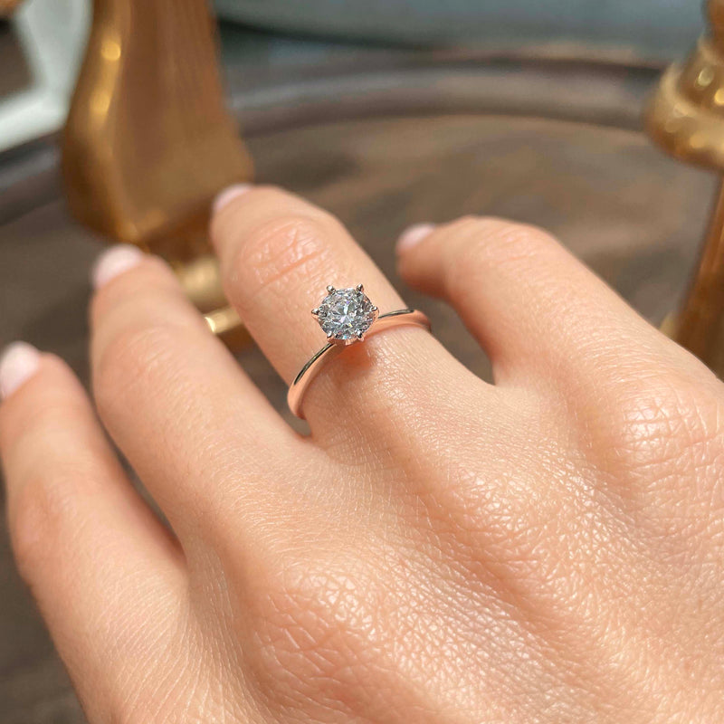 1.10 CaratRound Solitaire Moissanite Engagement Ring