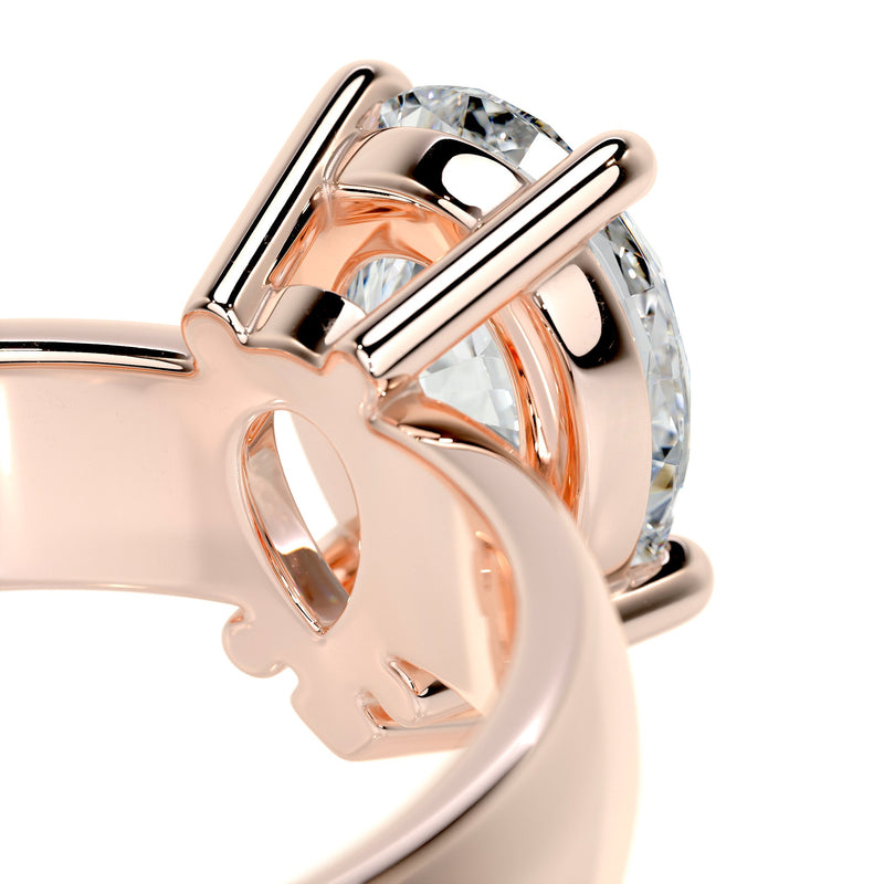 1.33 Cart Pear Moissanite Solitaire Broad Engagement Ring