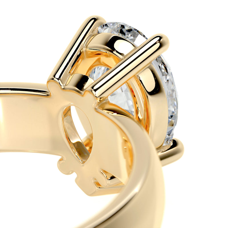 1.33 Cart Pear Moissanite Solitaire Broad Engagement Ring