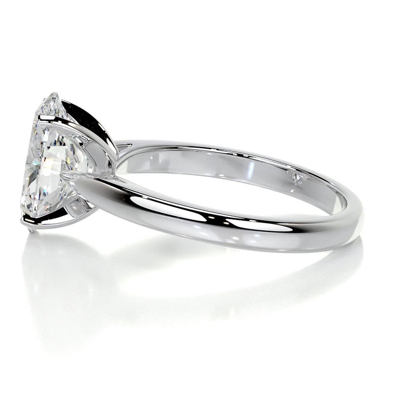 2.75 Carat Curved Set Oval Solitaire Moissanite Engagement Ring