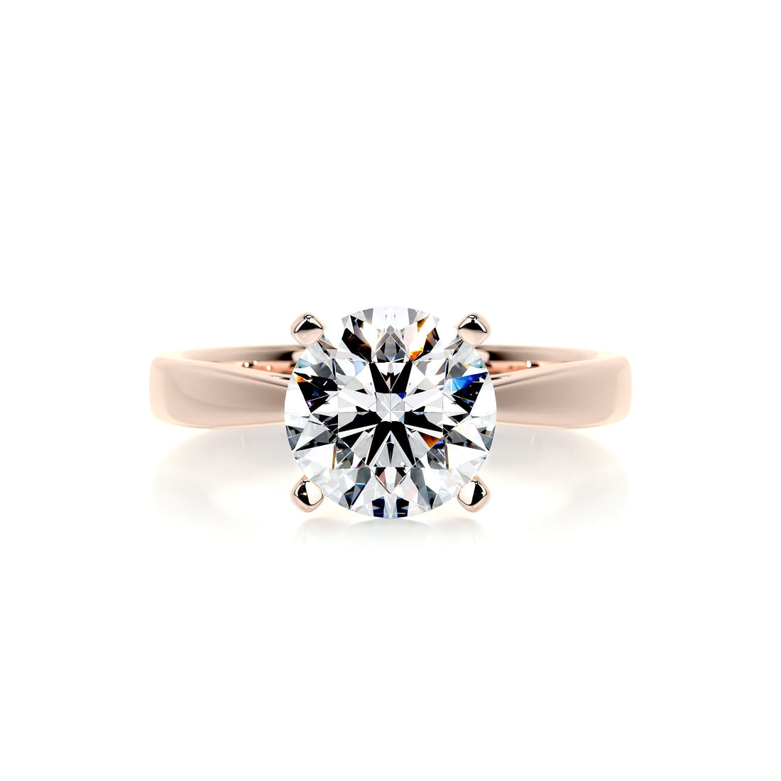 2.5 Carat Curved Style Round Solitaire Moissanite Engagement Ring