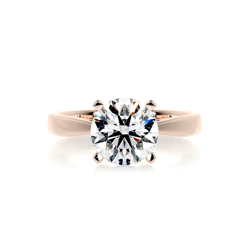2.5 Carat Curved Style Round Solitaire Moissanite Engagement Ring
