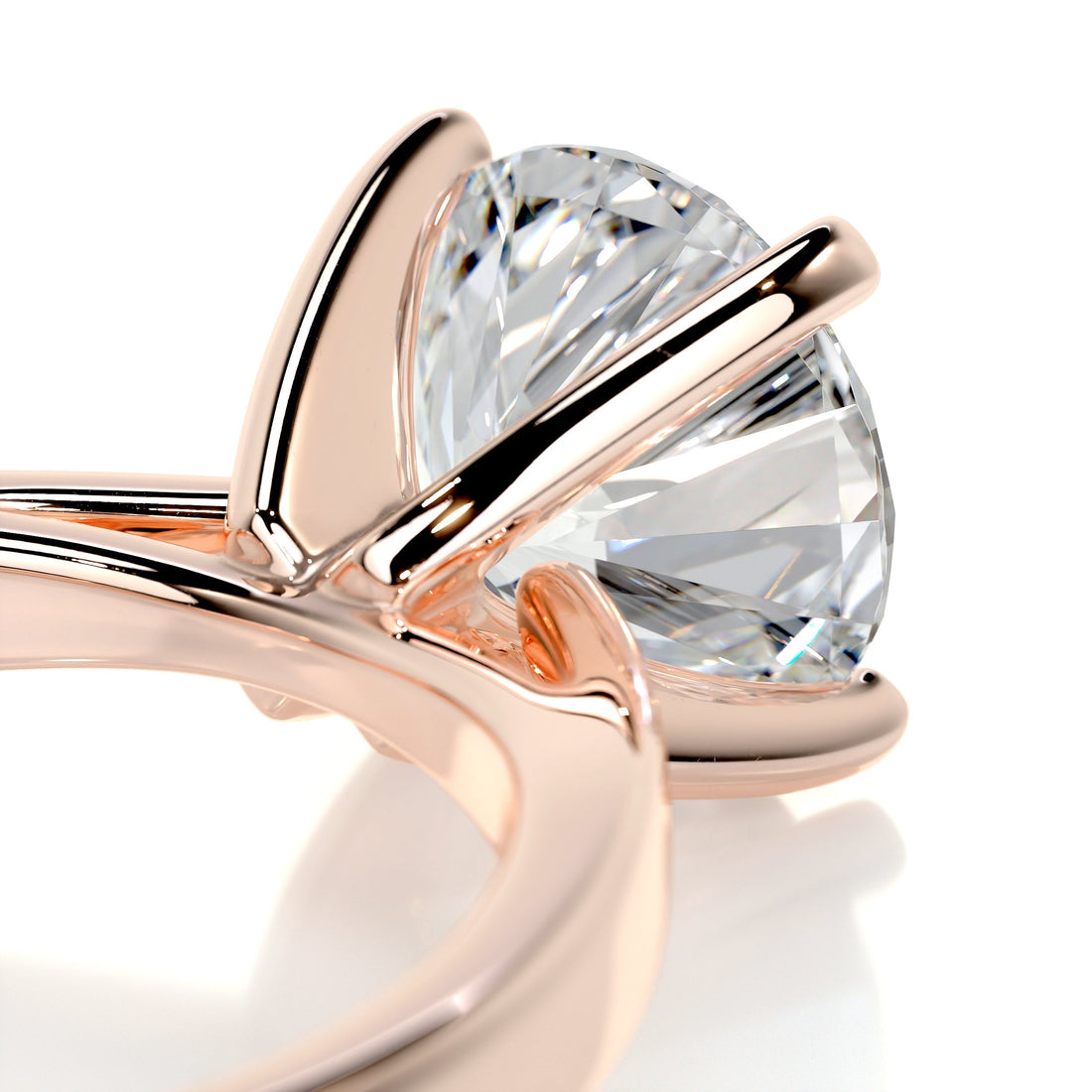 2.5 Carat Curved Style Round Solitaire Moissanite Engagement Ring