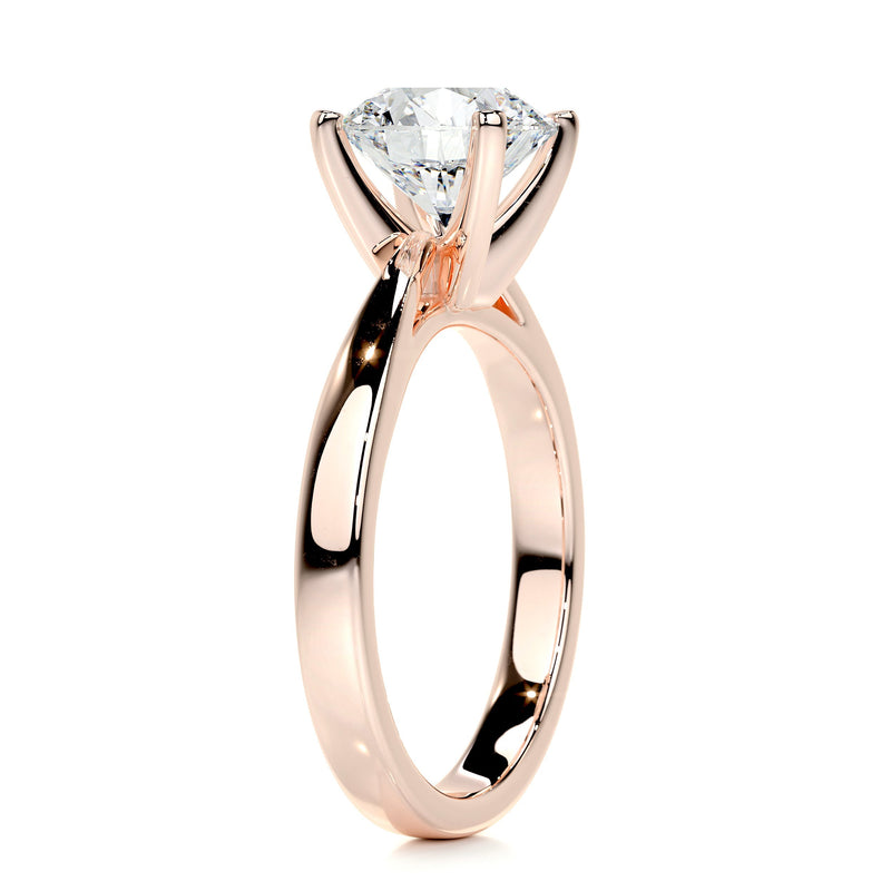 2.5 Carat Curved Style Round Solitaire Moissanite Engagement Ring