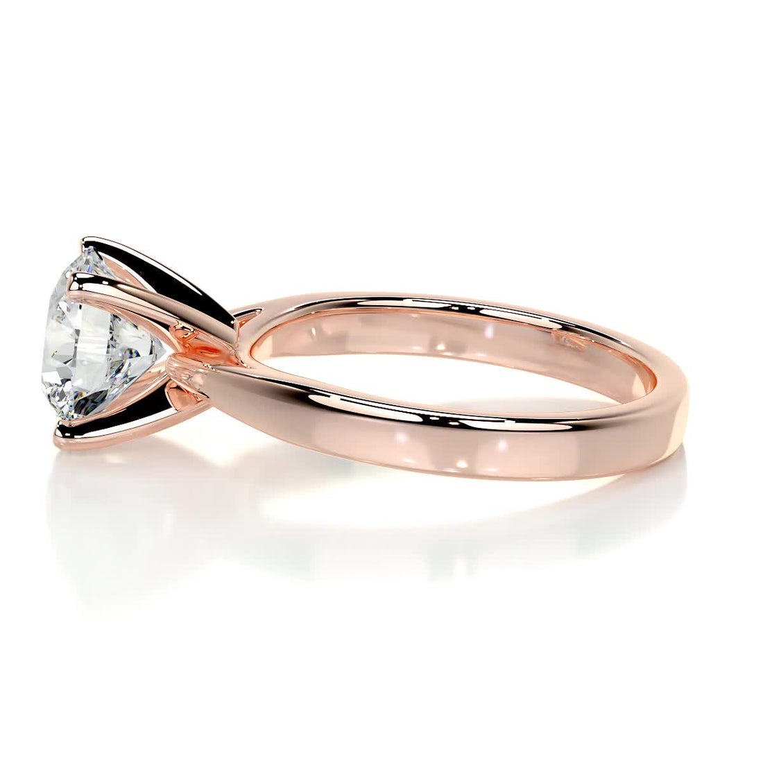 2.5 Carat Curved Style Round Solitaire Moissanite Engagement Ring