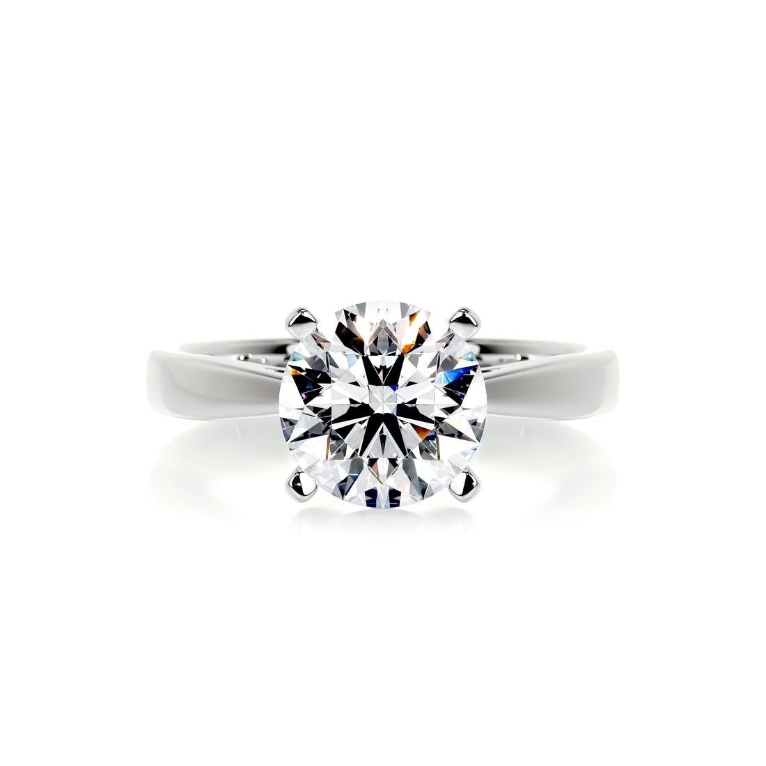 2.5 Carat Curved Style Round Solitaire Moissanite Engagement Ring