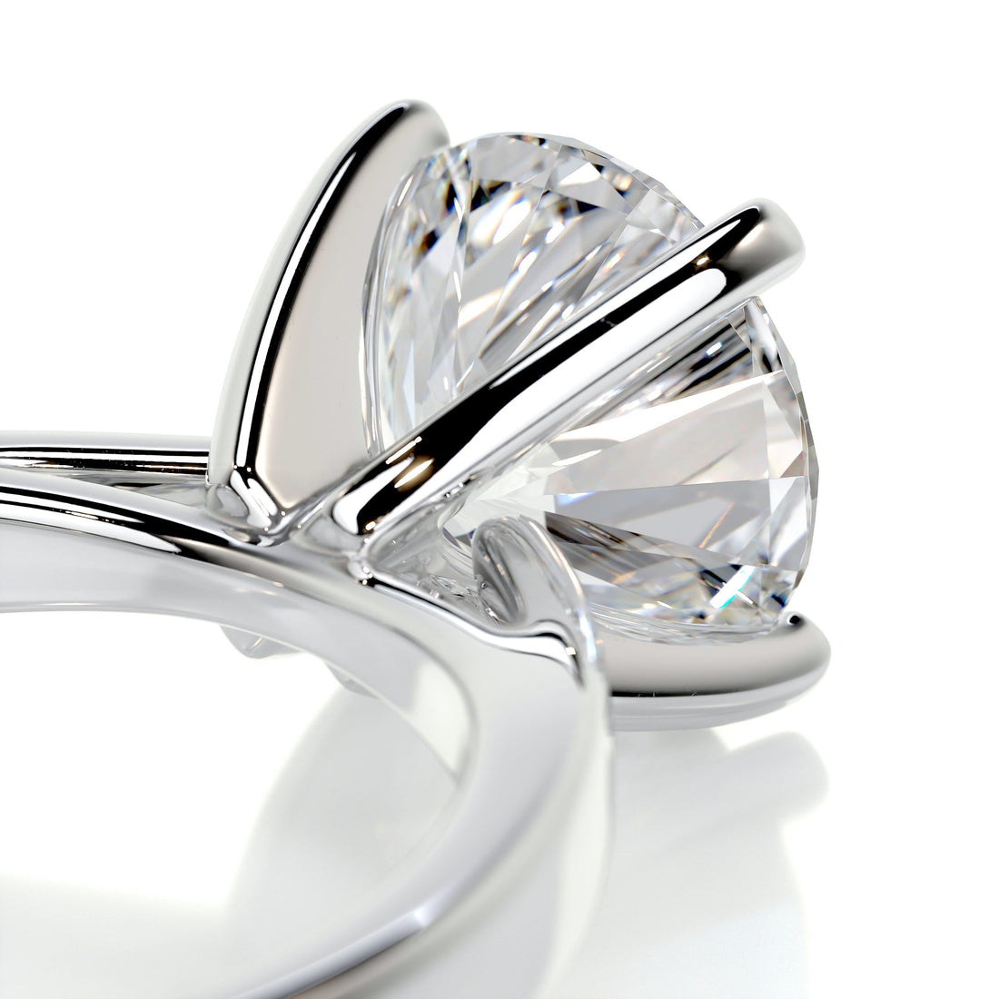 2.5 Carat Curved Style Round Solitaire Moissanite Engagement Ring