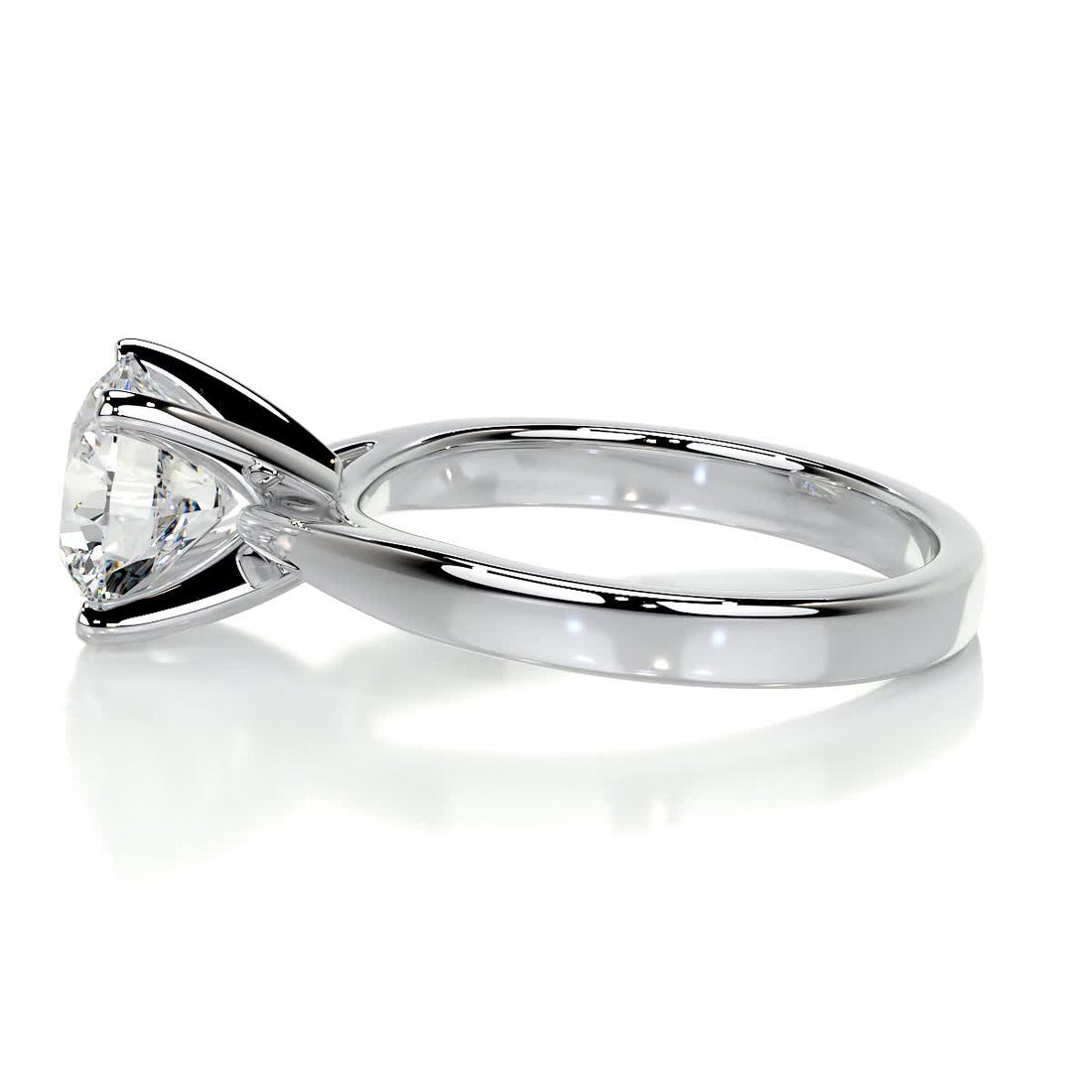 2.5 Carat Curved Style Round Solitaire Moissanite Engagement Ring