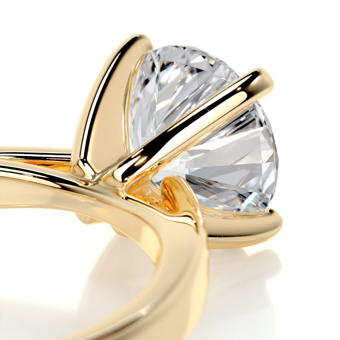 2.5 Carat Curved Style Round Solitaire Moissanite Engagement Ring