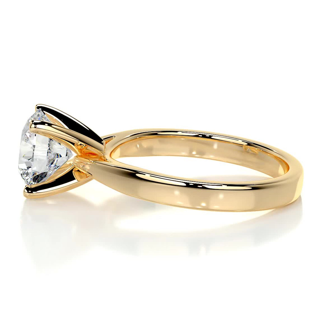 2.5 Carat Curved Style Round Solitaire Moissanite Engagement Ring
