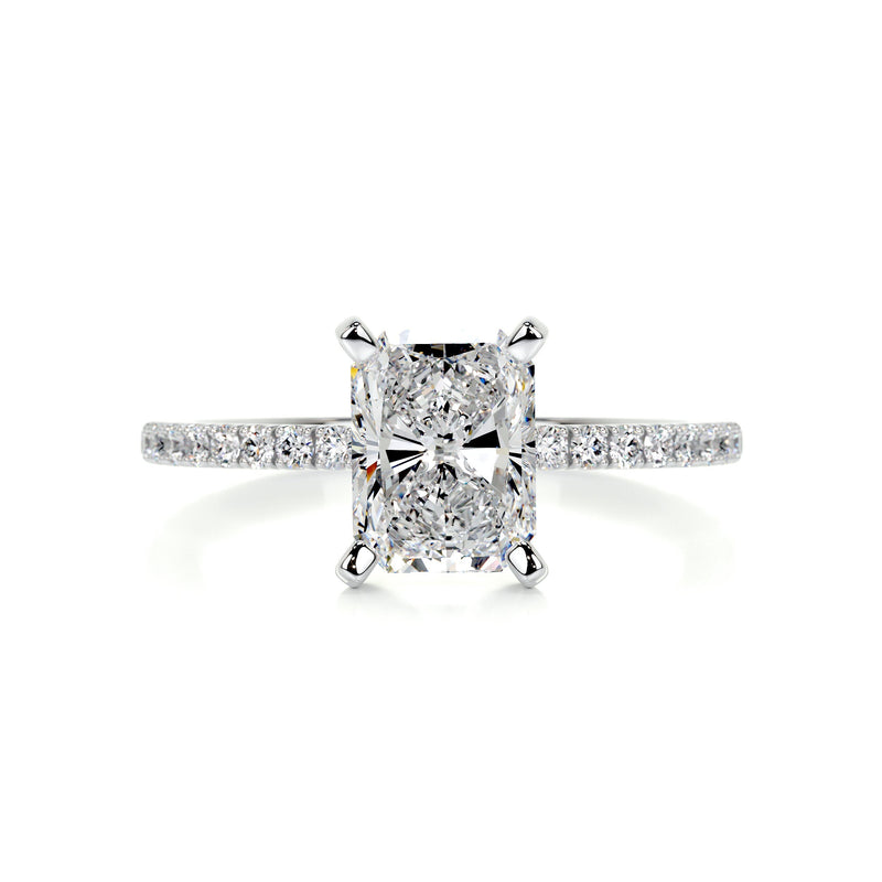 2.64 ct Radiant Cut Moissanite Pavé Engagement Ring