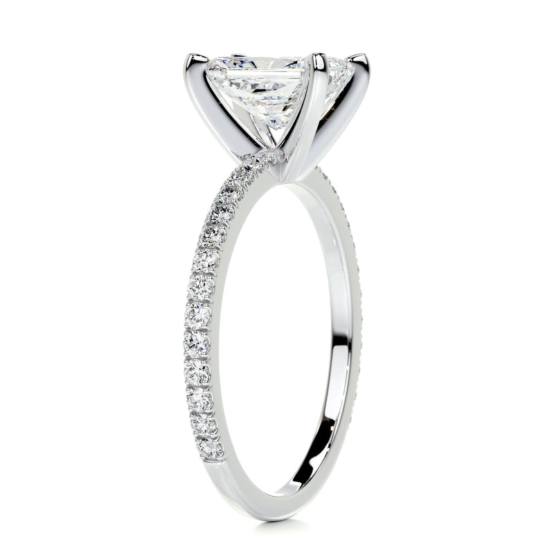 2.64 ct Radiant Cut Moissanite Pavé Engagement Ring