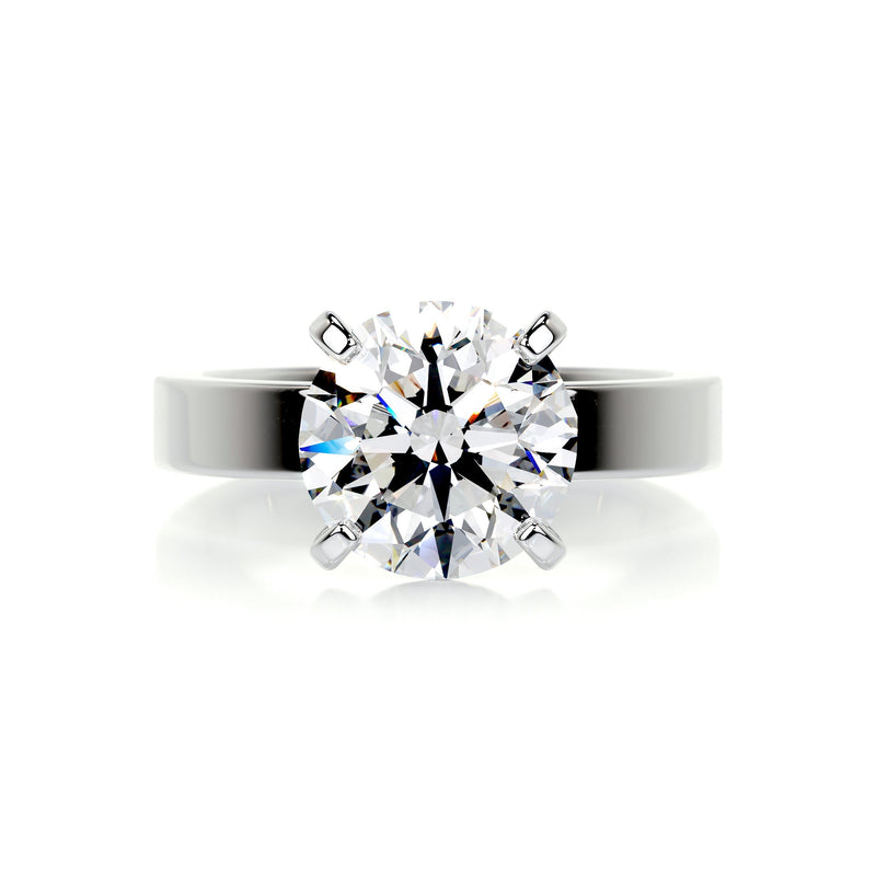 2.0ct Round Solitaire Moissanite Broad shank Engagement Ring