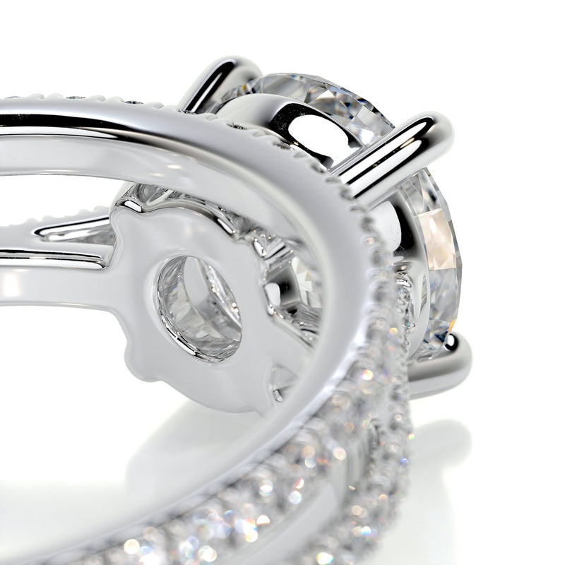 2.85 Carat Round Pave Moissanite Bridal Wedding ring set