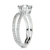 2.85 Carat Round Pave Moissanite Bridal Wedding ring set