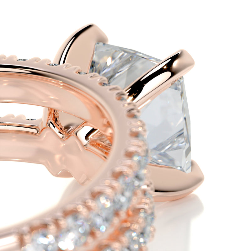 3.10 Carat Princess Pavé Moissanite Bridal ring set