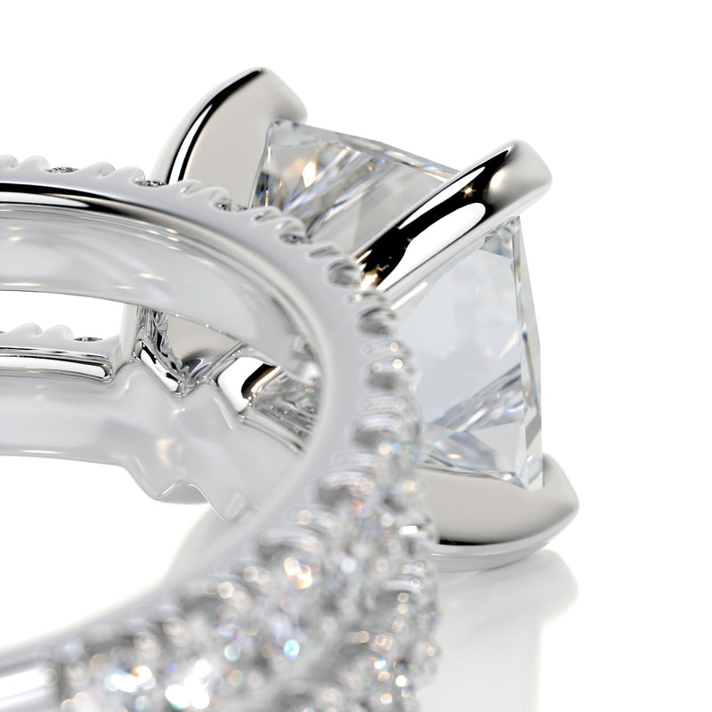 3.10 Carat Princess Pavé Moissanite Bridal ring set