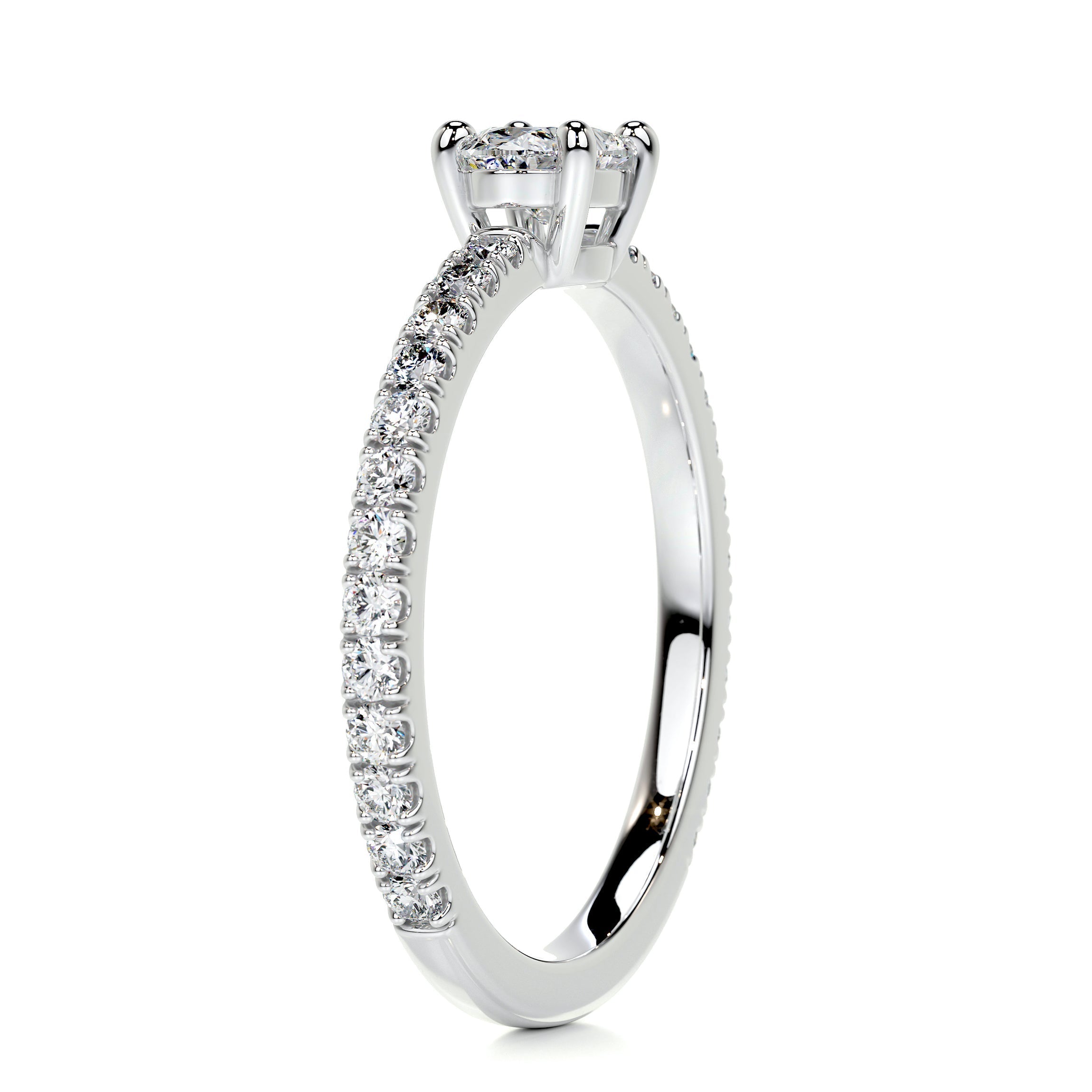 0.84 Oval East-West Mounting Moissanite Wedding Band