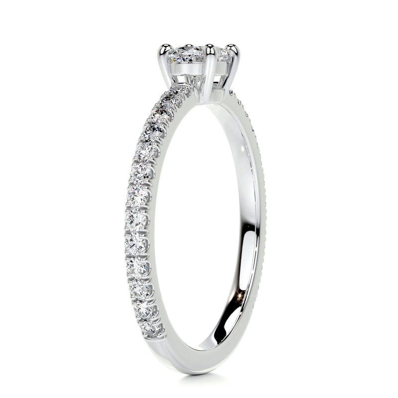 0.84 Oval East-West Mounting Moissanite Wedding Band