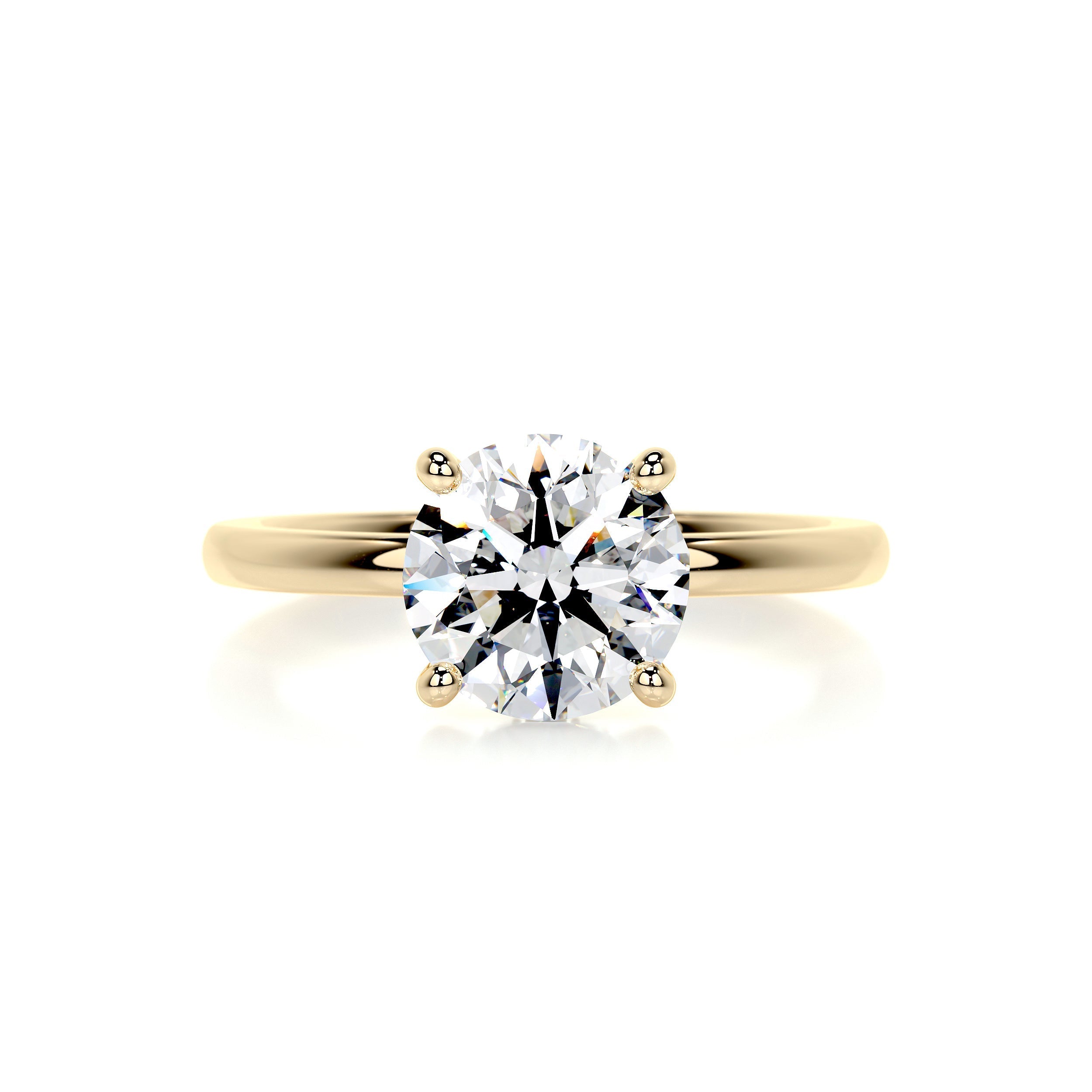 1.90 Carat Round Moissanite Hidden Halo Dainty Engagement Ring