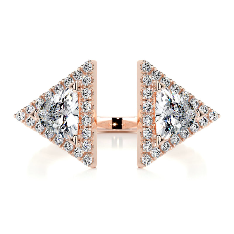 Triangle Halo Split Shank Style Moissanite Wedding Band